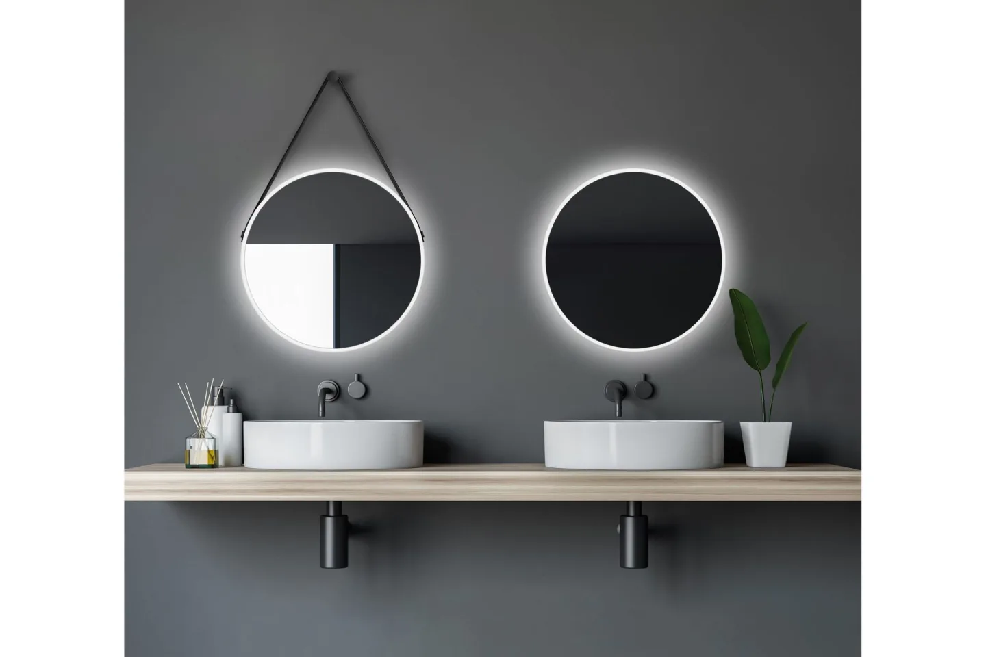 Nävesta Spegel 50 cm Rund - Vit
