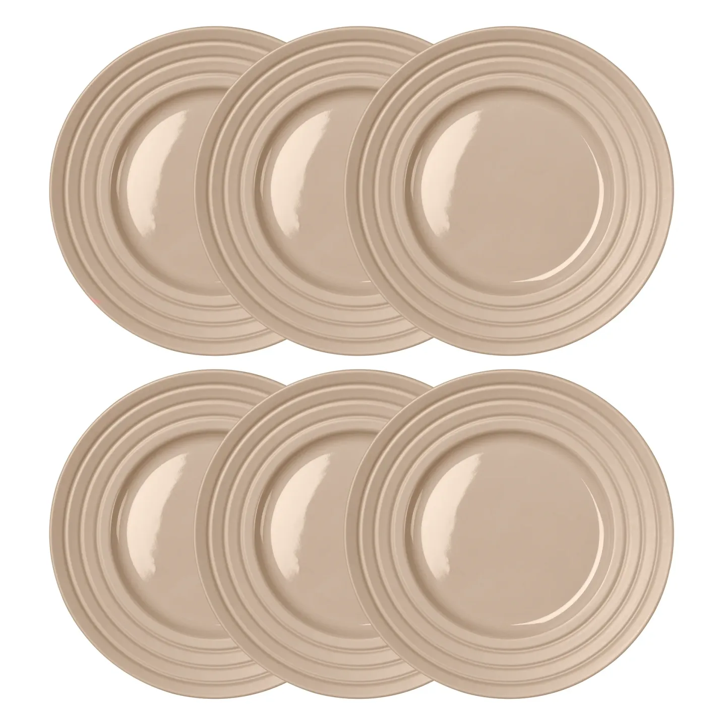 NJRD Lines tallrik Ø27 cm 6-pack Beige