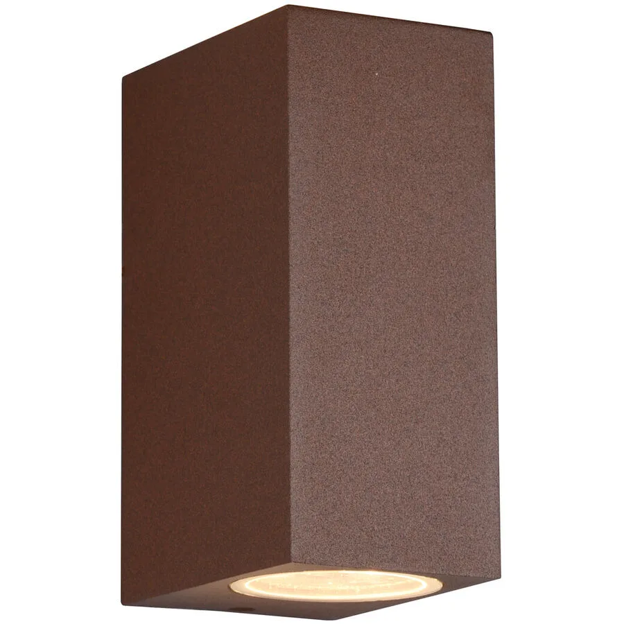 Wandlampe aussen Reeya Rot 6.9 cm 15 cm - Farbe: rost - Material: Aluminium-Druckguss