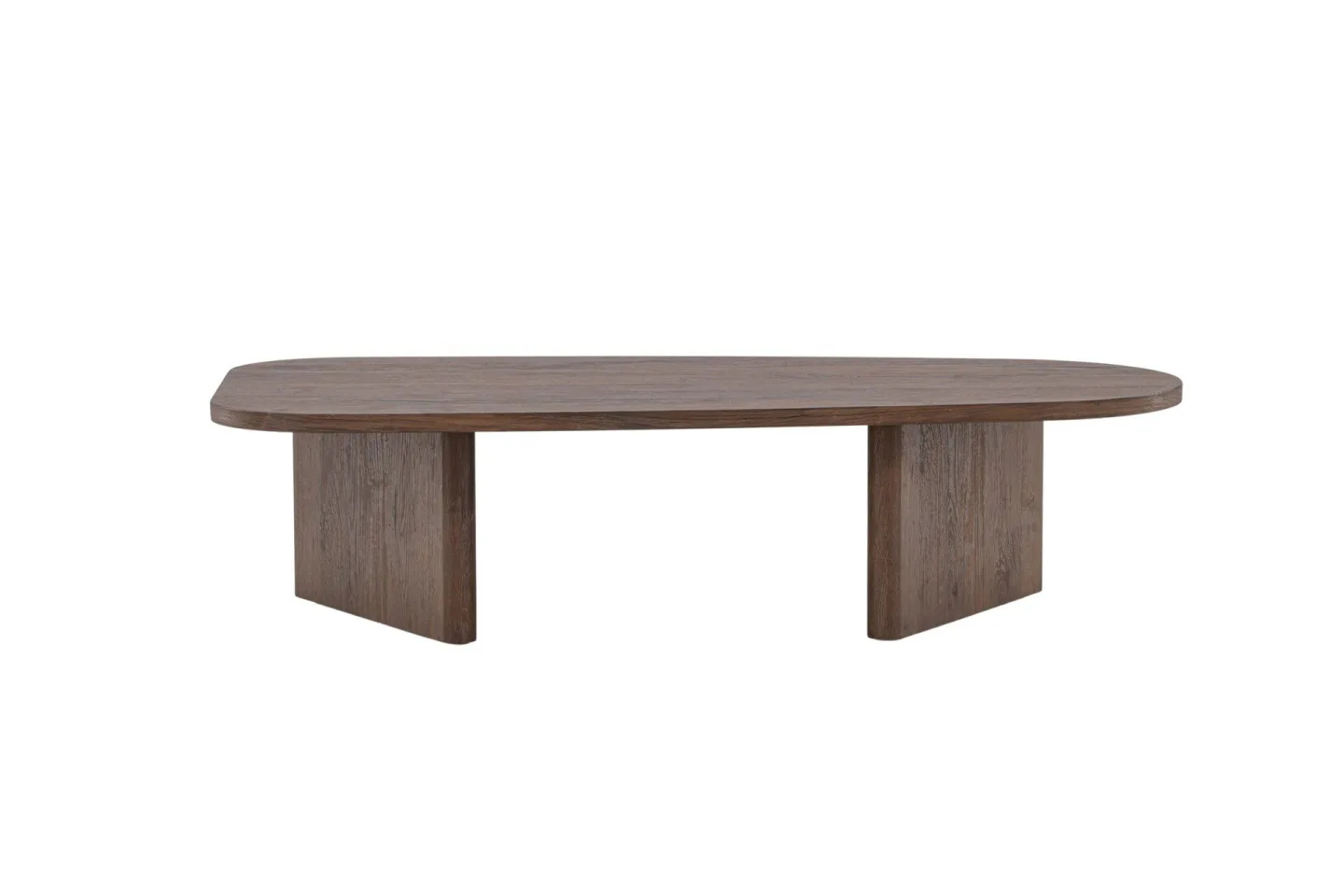 Grönvik Ovalt Soffbord 130x65 cm - Mörkbrunt / Valnöt / Trä