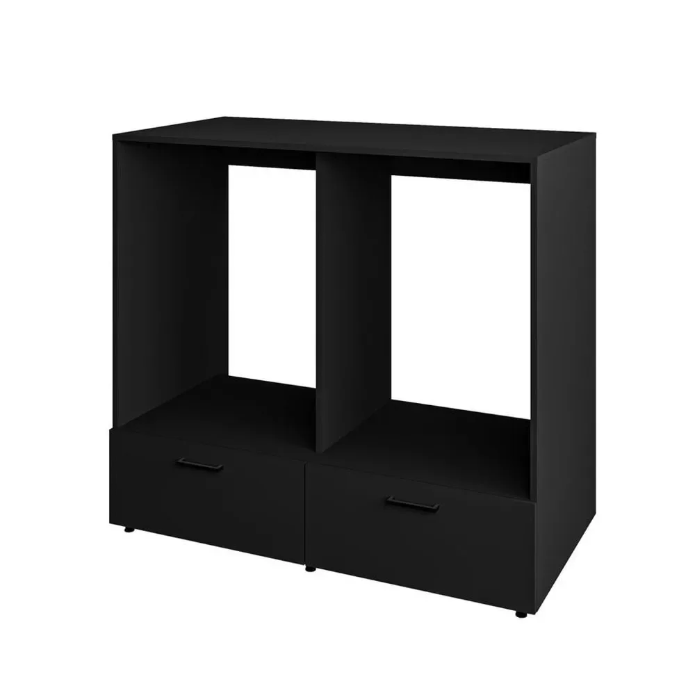 Tvättmaskin/Torktumlarskåp Rosa med 2 lådor - Svart Onyx