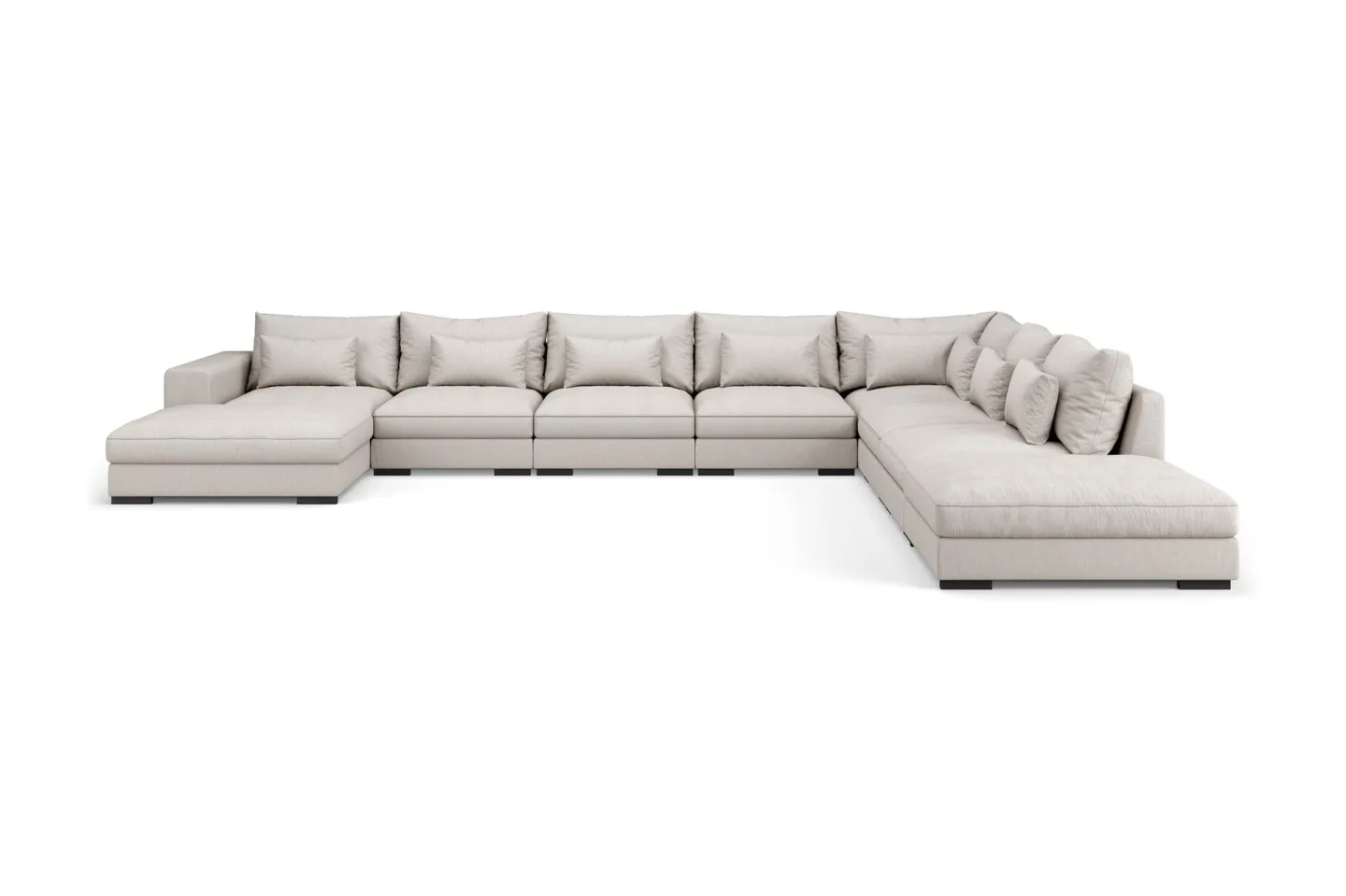 Dubai U-modulsoffa Large med Divan Vänster Extra Djup - Beige