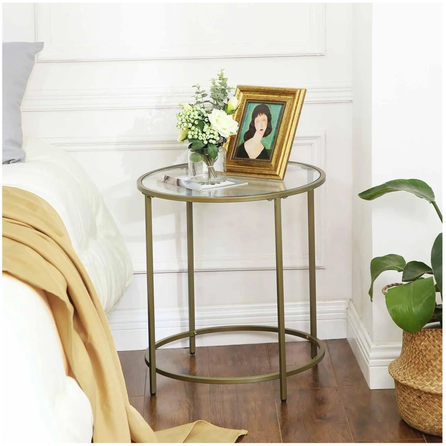 Salontisch VASAGLE Gold Glas B 50 T 50 cm - Salontisch