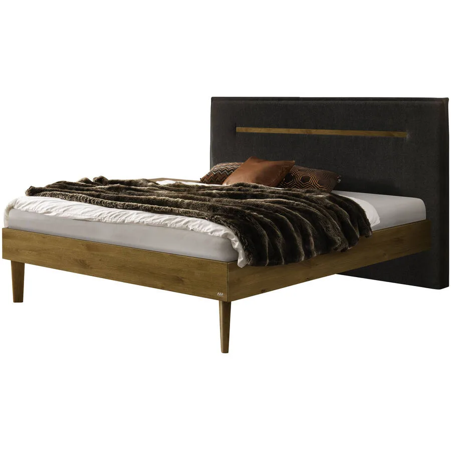 Hasena Bett Sassari Wildeiche/anthracit Eiche massiv Massivholz 160 x 200 cm