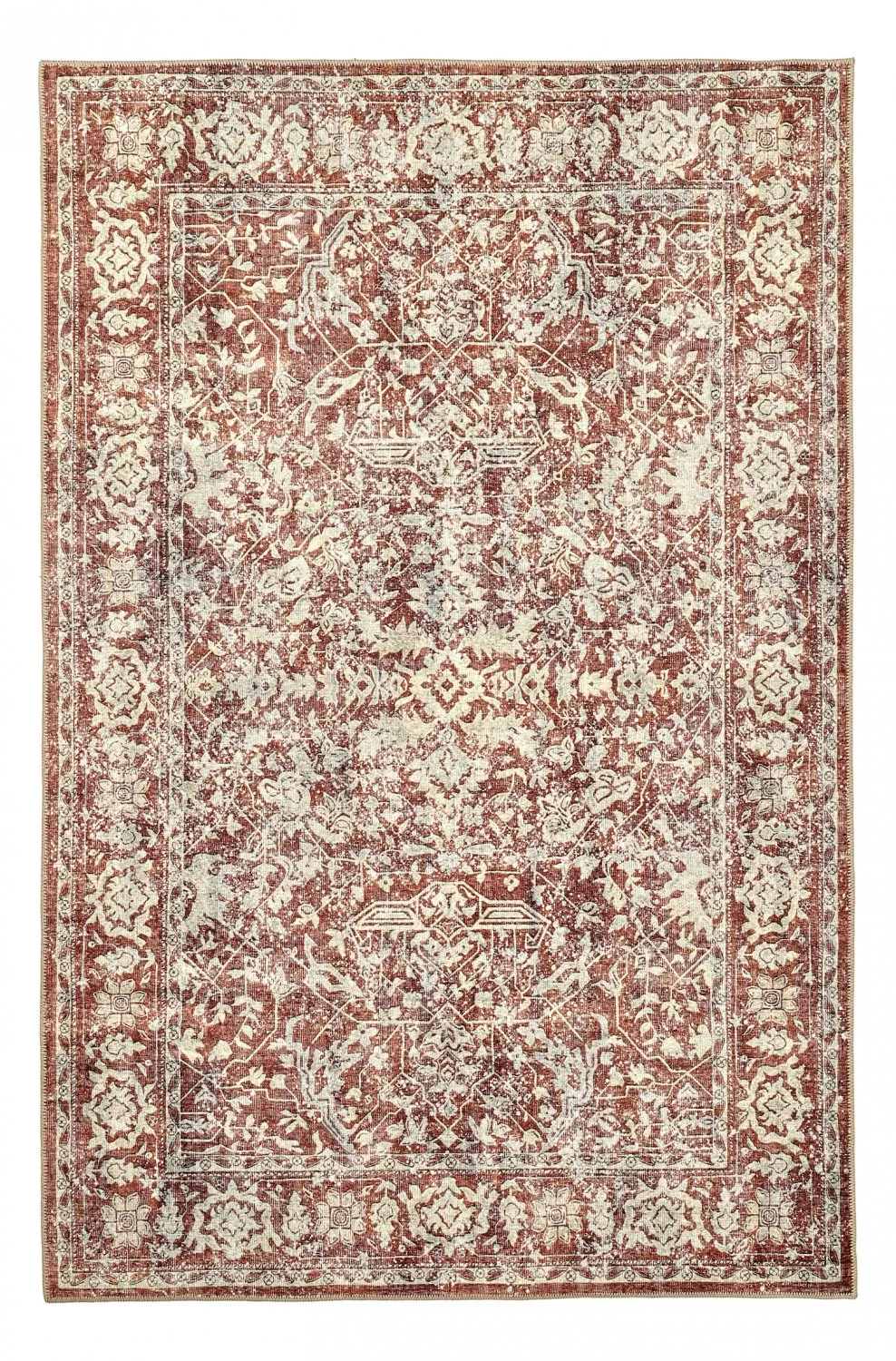 Flatvevd teppe - Meralis (rød) (Størrelse: 75 x 150 cm)