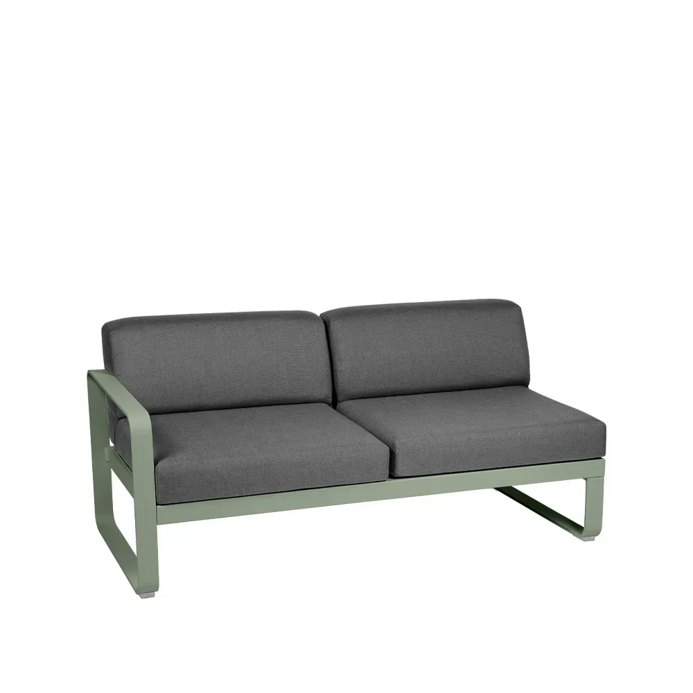 Fermob Bellevie Left modulsoffa 2-sits Cactus (grön), graphite grey dyna