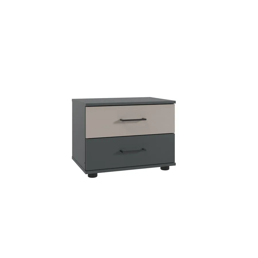 Nachttisch Tiby graphit, grau Holzwerkstoff B 52 H 40 cm