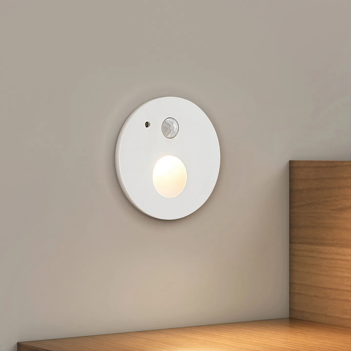 Neru Round LED Indbygningsvæglampe w/Sensor White - Arcchio - Stue - Moderne - Metal - Med én lyskilde