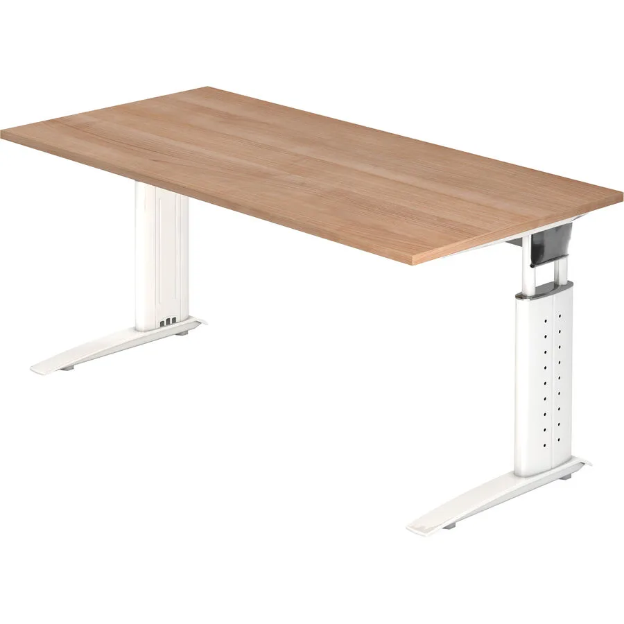 Schreibtisch Office Nussbaum/weiss Holzwerkstoff B 160 T 80 cm