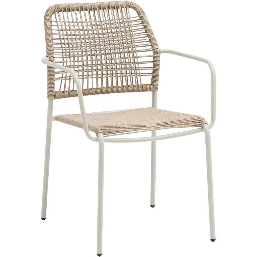 Gartenstuhl Coralie beige Stahl