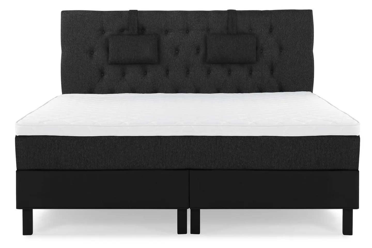 Lucky Komplett Sängpaket 180x200 Skum Diamant - Nackkudde Liten Svart/Grå/PU