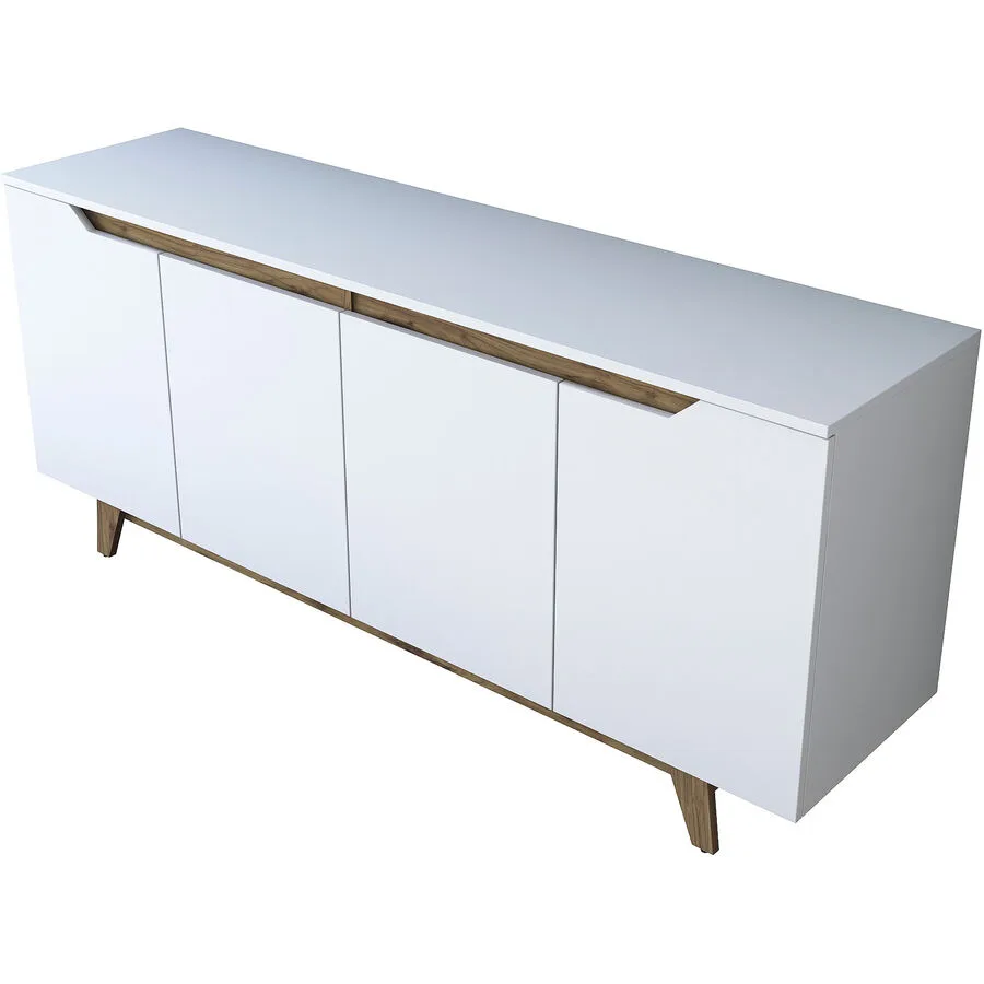 Konsole Yemek weiss 100% melaminharzbeschichtete Spanplatte B 180 cm H 78.6 cm