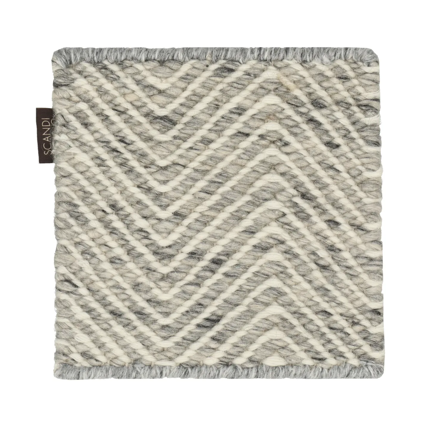 Material Samples Teppichmuster Furrow Wollteppich Naturweiß-grau
