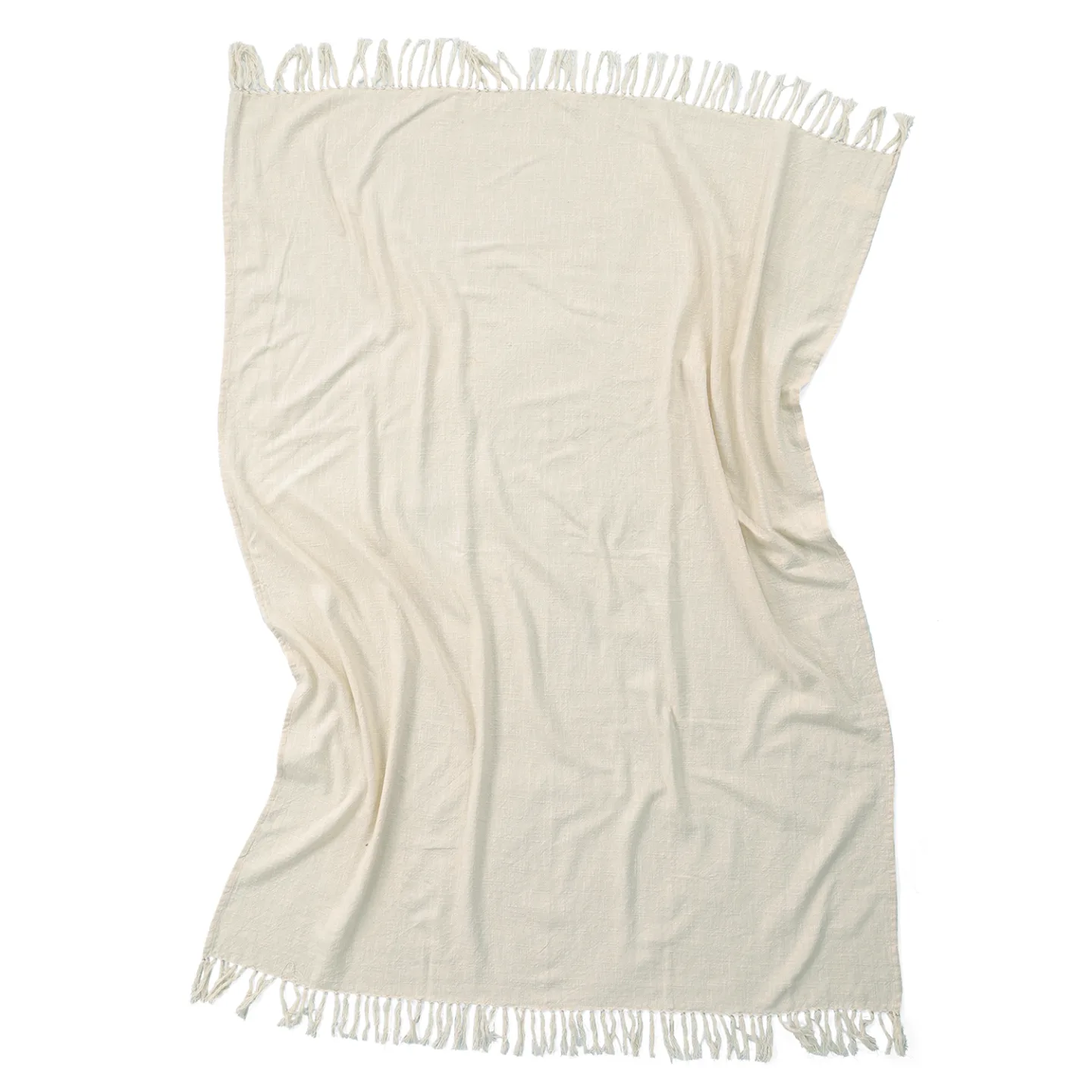 Pledd - Veya cotton throw (krem) (Størrelse: 130 x 170 cm)