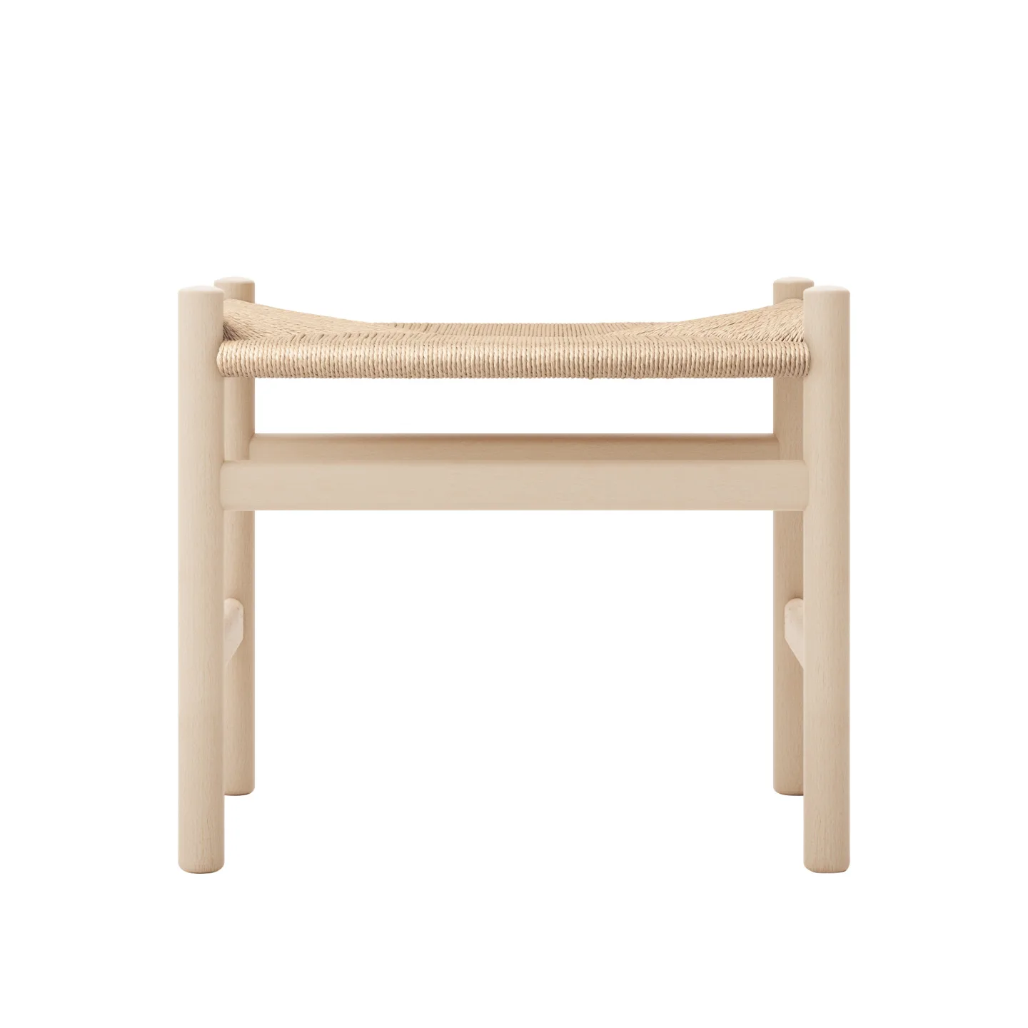 Carl Hansen - CH53, Bok, Tvålad, Naturflätad, 39 cm - Fotpallar - Hans J. Wegner - Träfärgad - Papper/Trä