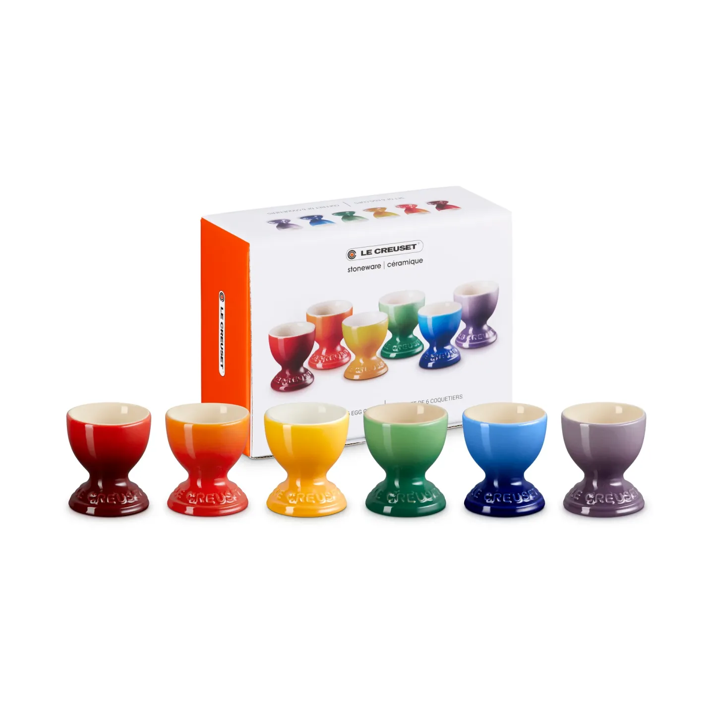 Le Creuset Signature Steingut Eierbecher 6-teilig Rainbow