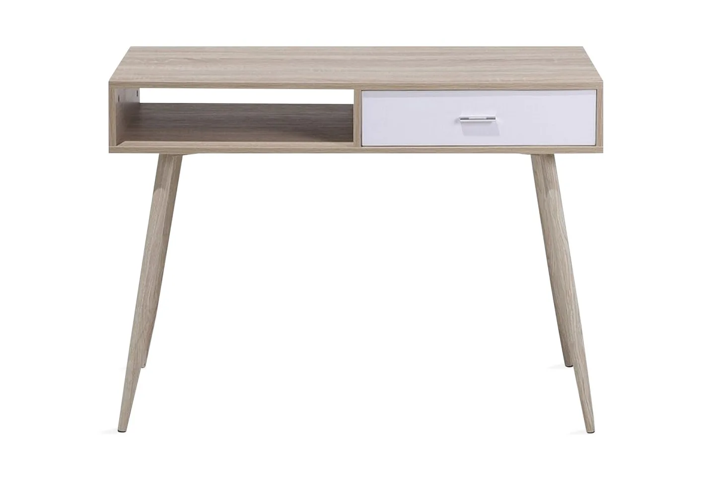 Skrivbord Deoban 100 cm med Förvaring Låda + Hylla - Ljusbrun/Vi
