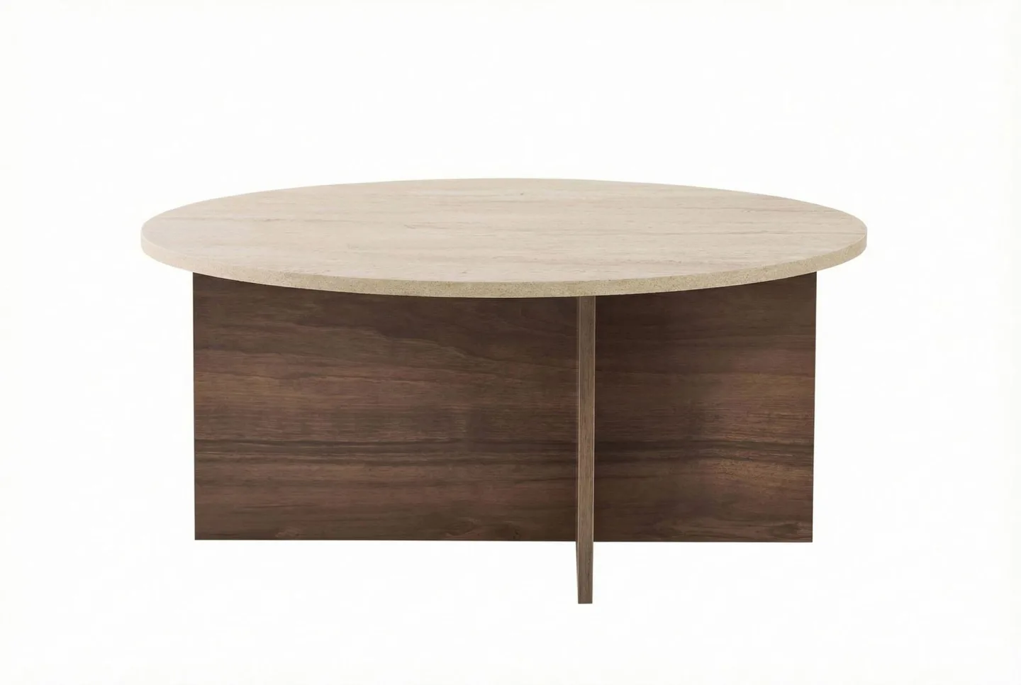 Boro Soffbord 90x40x90 cm - Travertine och Walnut