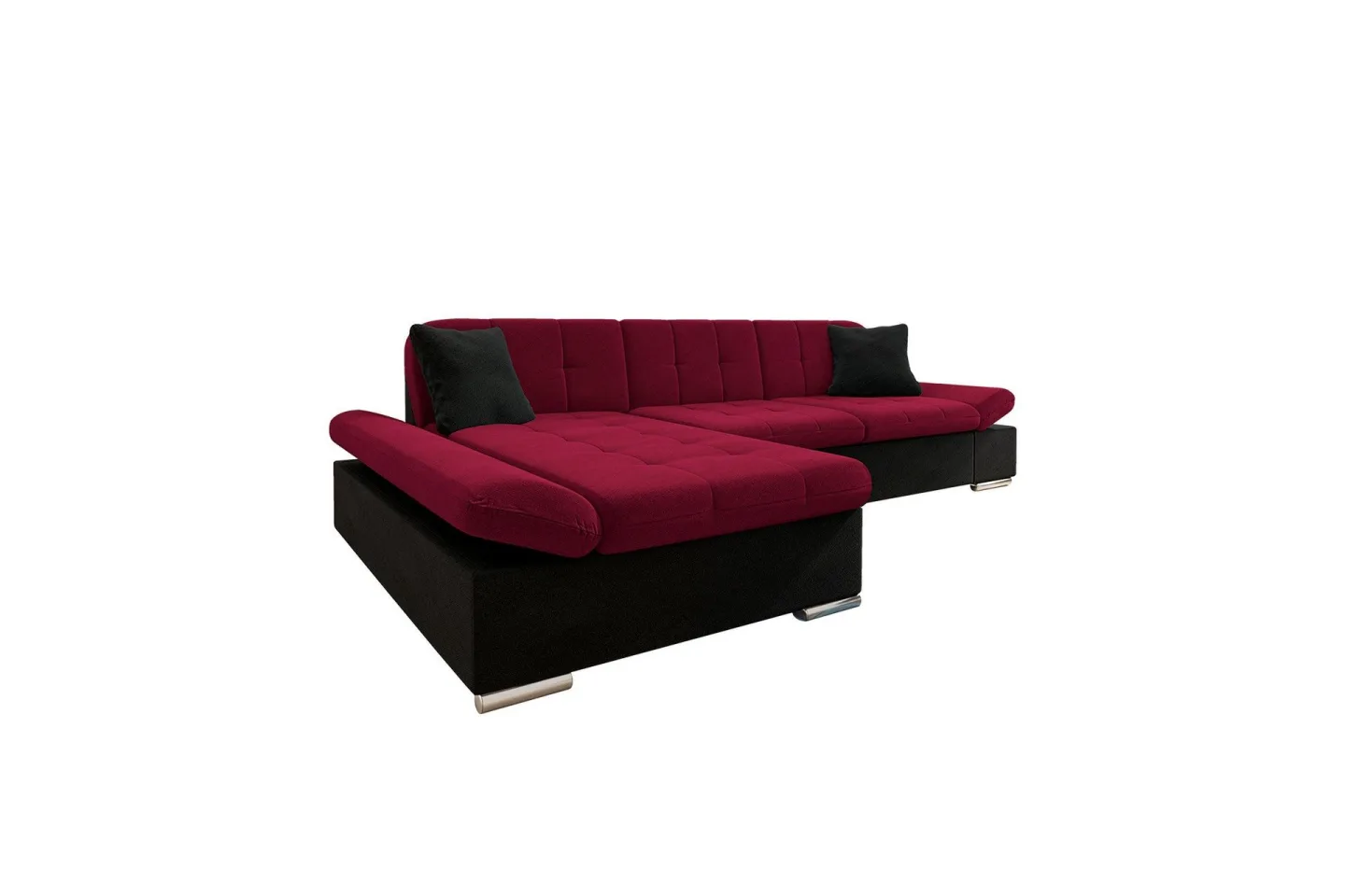 Djerra Soffa med Divan 3-sits - Röd/Svart
