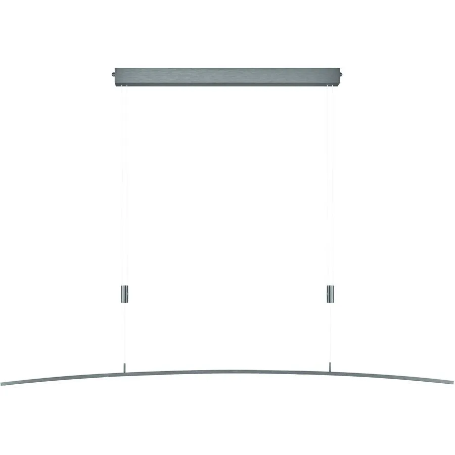 Designer-Pendellampe Bankamp Plain aluminium matt dimmbar 131 cm - LED - Lichtfarbe: Extra warmweiss - Helles Neutralweiss - Material: Aluminium/Stahl