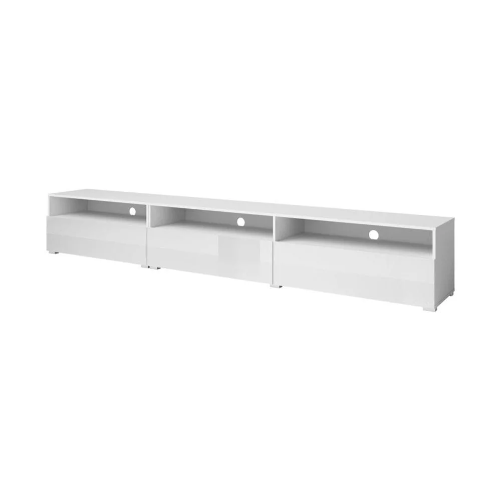 Vägghängd Tv-bänk Baros 3 fällbar dörr - Vit Laminat