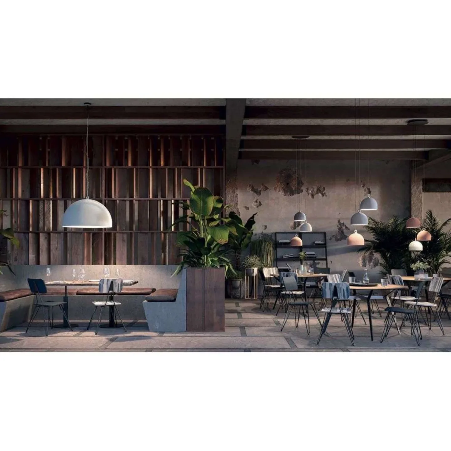 Urban Concrete Dome Hängelampe Ø60cm, grau - Diesel Living Diesel Living with Lodes - Esszimmer - Beton