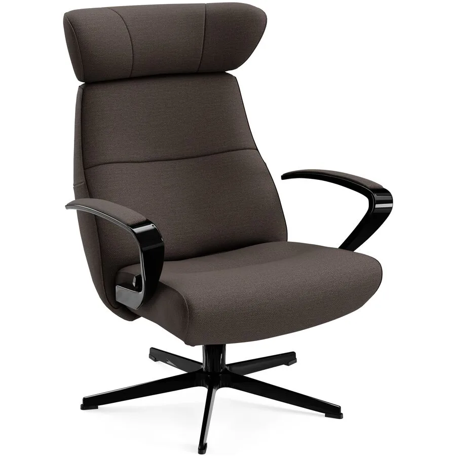 Conform Sessel Enno Kaffeebraun, Schwarz Stoff, Aluminium T 163 B 81 H 99 cm - Möbel Konfigurator: Traummöbel individuell zusammenstellen