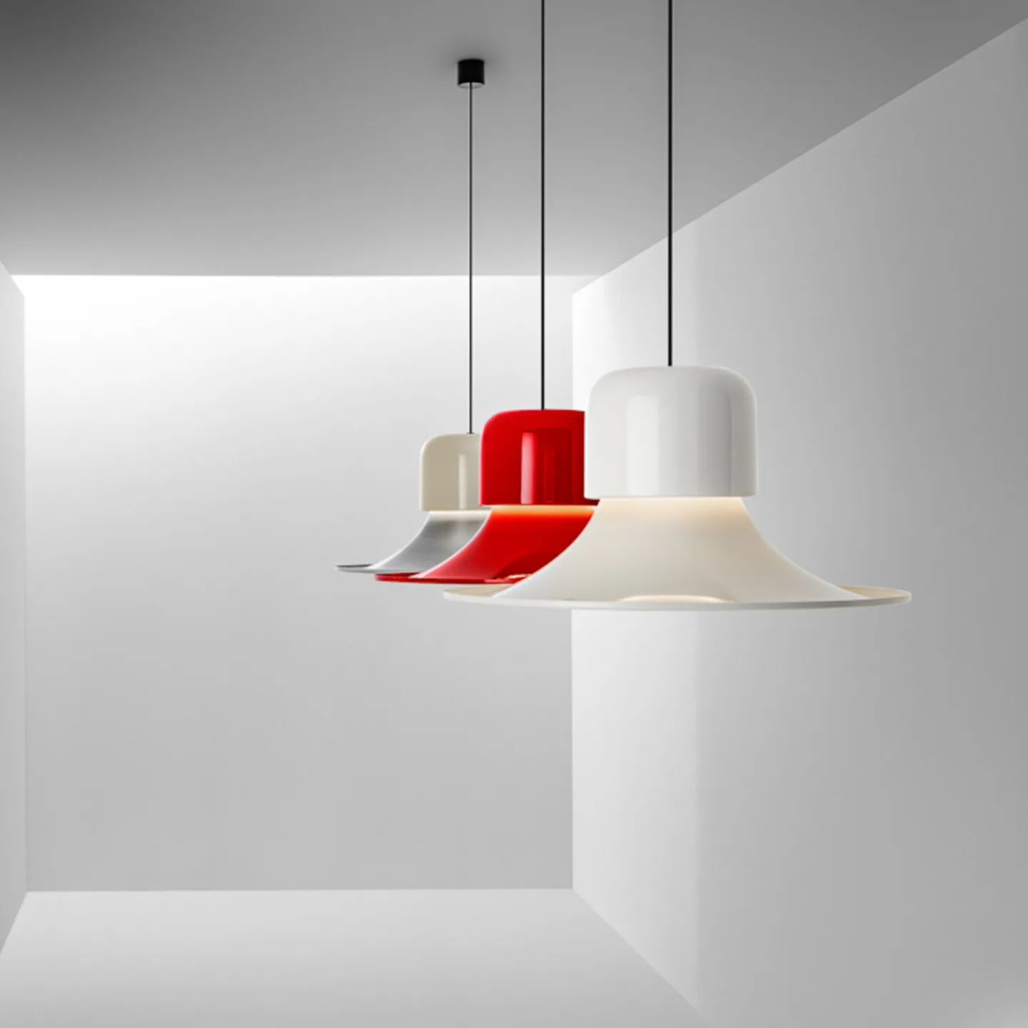 Campana LED-hængelampe, rød, DALI-Push - Stilnovo - Stue - Design - Metal - Med én lyskilde