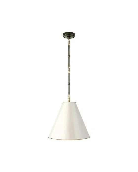 Goodman Hanging Light Bronze & Antique Brass/Antique White Small