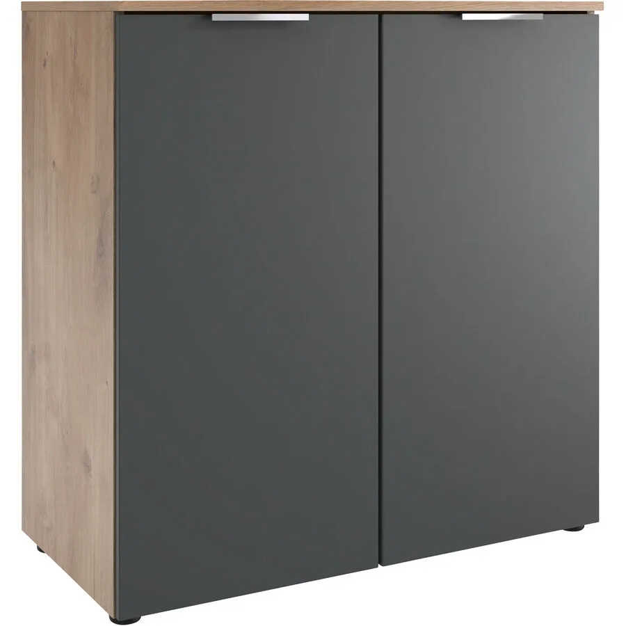 Kommode Sanko Plankeneiche/graphit Holzwerkstoff B 81 H 84 cm