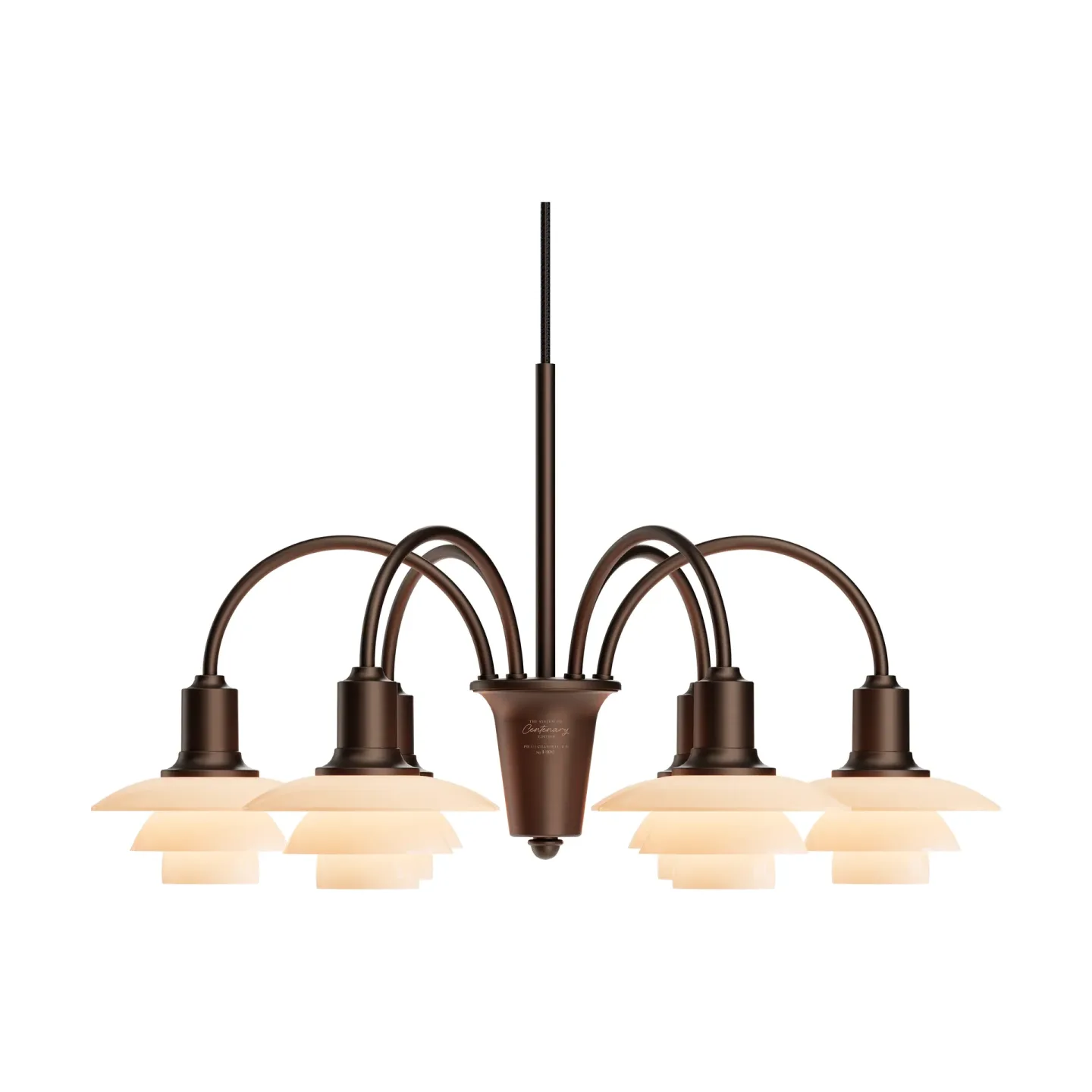 Louis Poulsen PH 1/1 Chandelier Centenary Edition Kronleuchter Brass-dusty terracotta, 6-armig