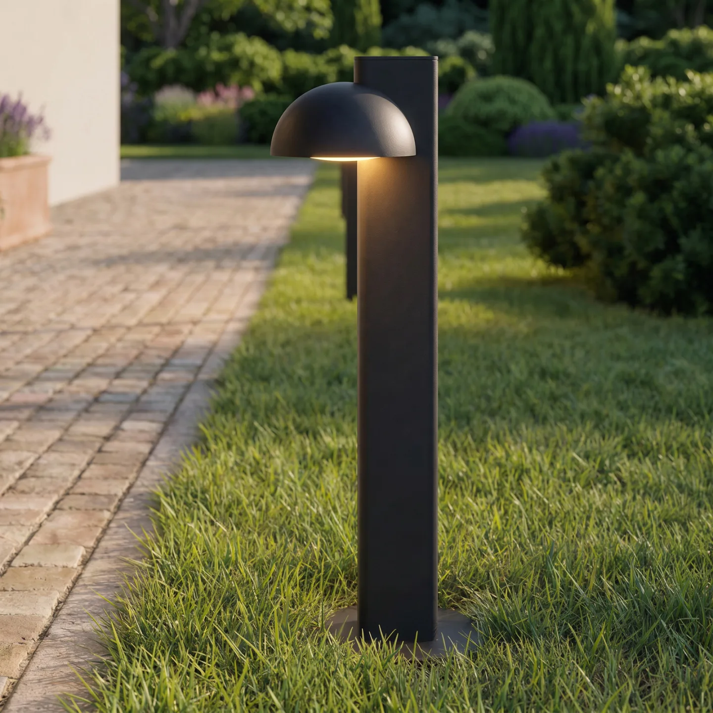 Velira LED-gatelampe, høyde 77 cm, 1 lyskilde, svart, IP44 - Lucande - Moderne - Metall - Med en lyskilde