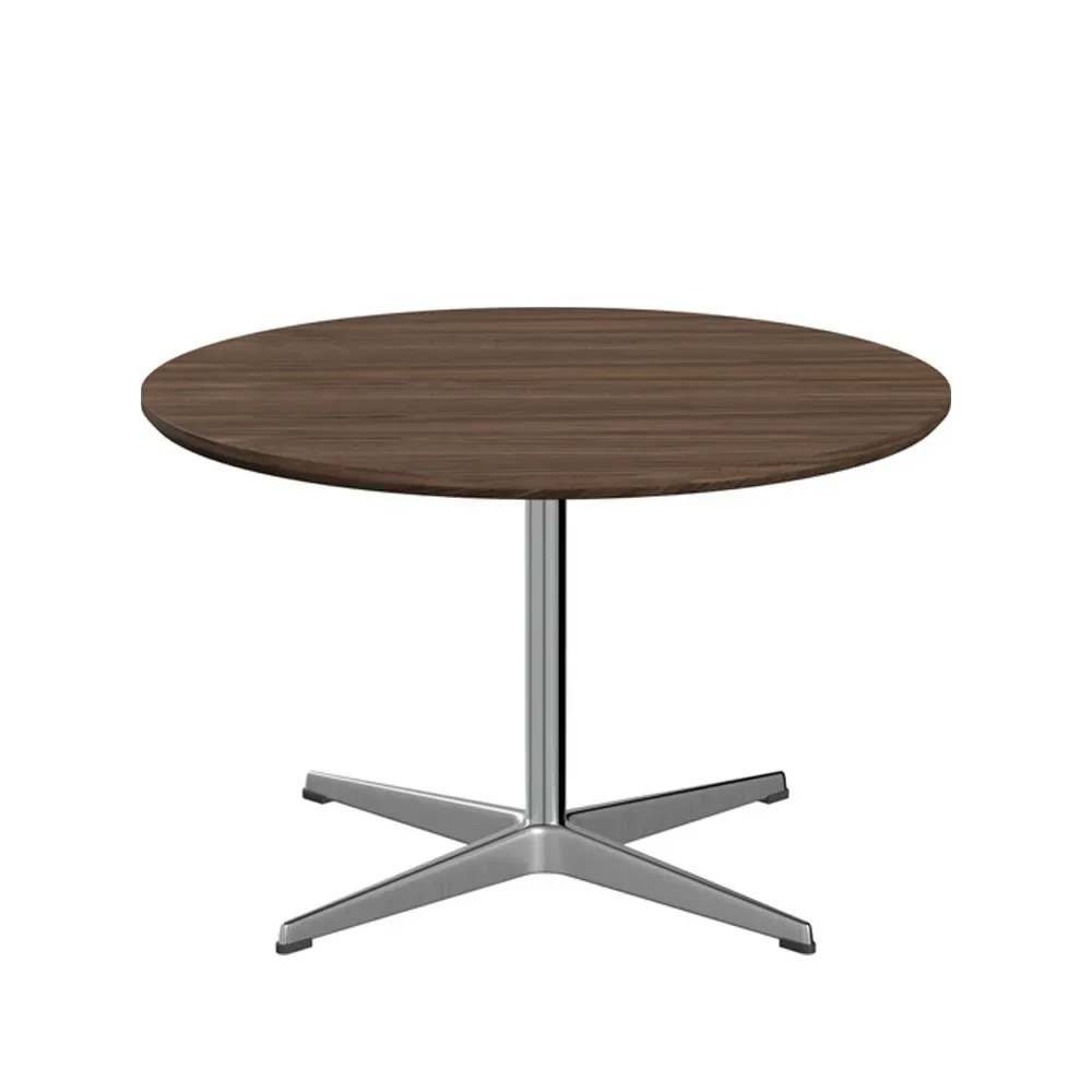 Fritz Hansen Supercirkel A222 soffbord Valnöt-satinborstat stålstativ