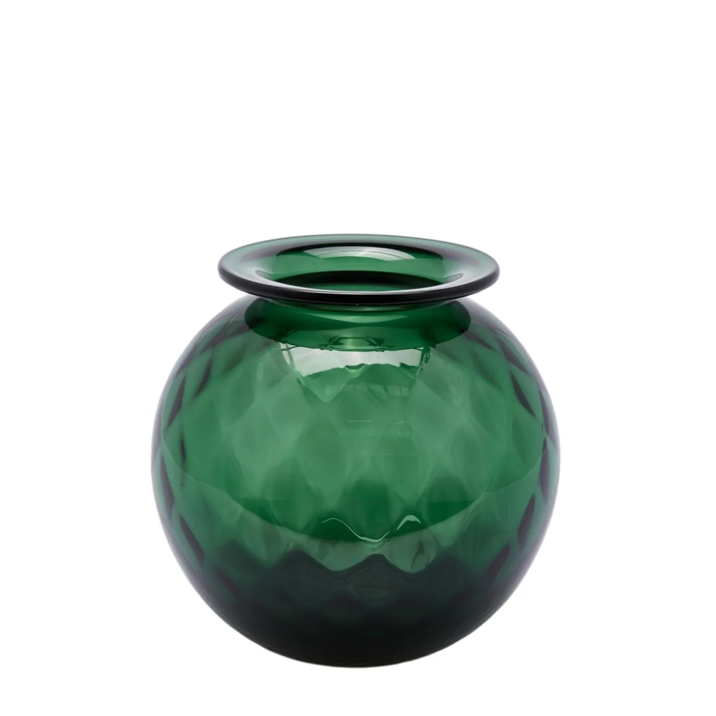 Edg Vase Optisches Glas Flaschengrün H: 19 cm | Schubiger Möbel
