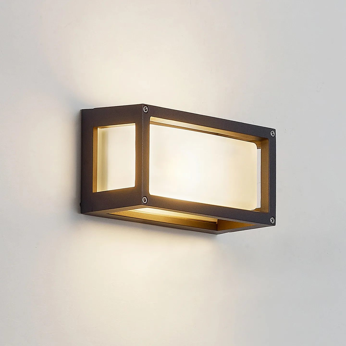 Aurelien Long Außenwandleuchte IP54 Dark Grey - Lucande - Balkon - Modern - Metall - Eckig
