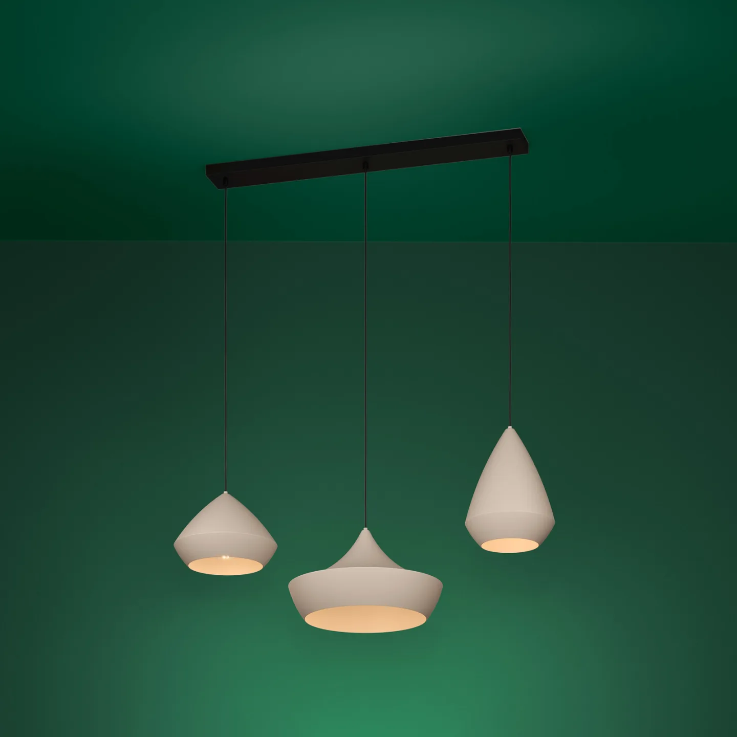 Torremolinos hængelampe, beige, 93 cm, 3 lyskilder - Stars of Light - Stue - Metal - Med flere lyskilder