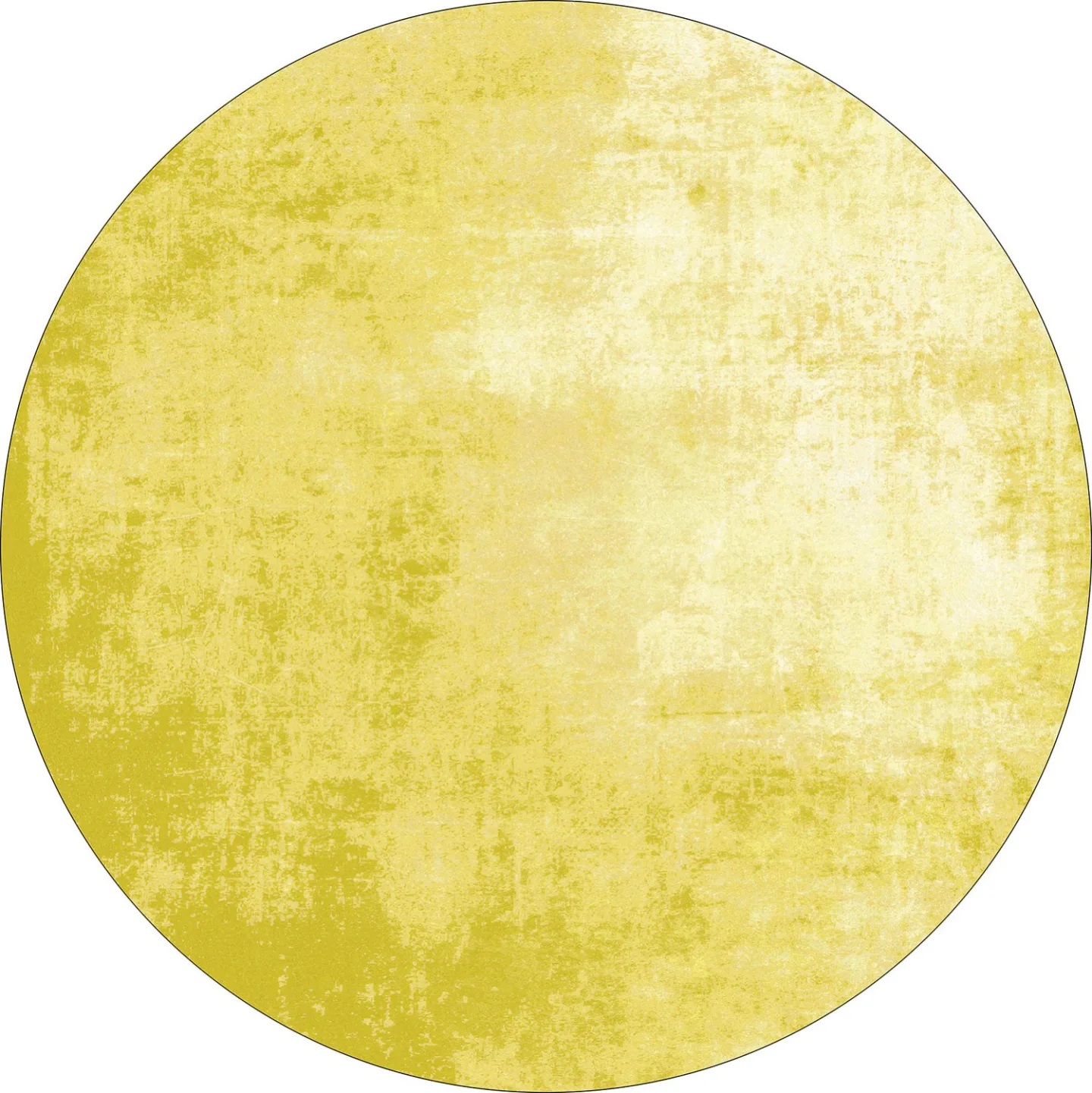 Rundt teppe - Lynton (gul) (Størrelse: Ø 120 cm)