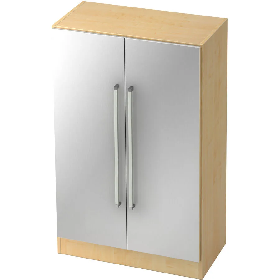 Aktenschrank Office Silber, Ahorn Dekor Holzwerkstoff B 80 H 127 cm