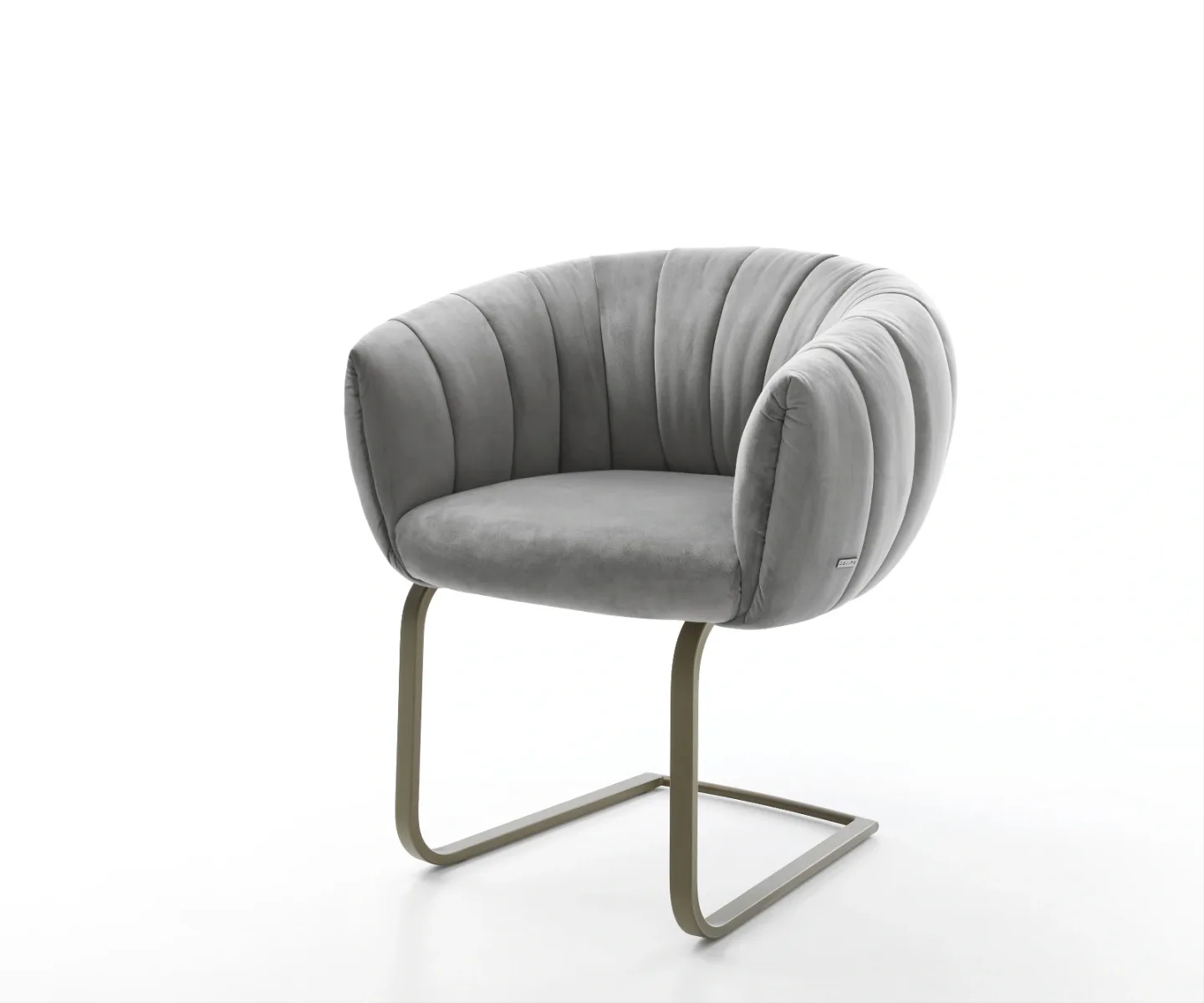 Freischwinger Jada-Flex Samt Grau Freischwinger flach Effektfinish Titan Taschenfederkern