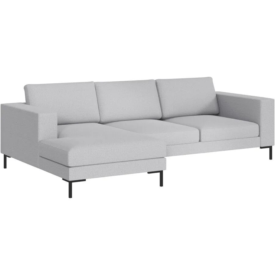 Ecksofa Domino Links Stoff hellgrau B 250 T 151 cm - Möbel Konfigurator: Traummöbel individuell zusammenstellen