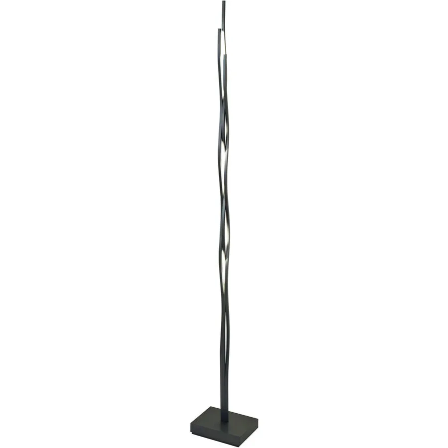Escale Stehlampe Silk Grau Aluminium 20 cm 170 cm - Farbe: anthrazit - LED - Lichtfarbe: Extra warmweiss - LED Energiesparlampen