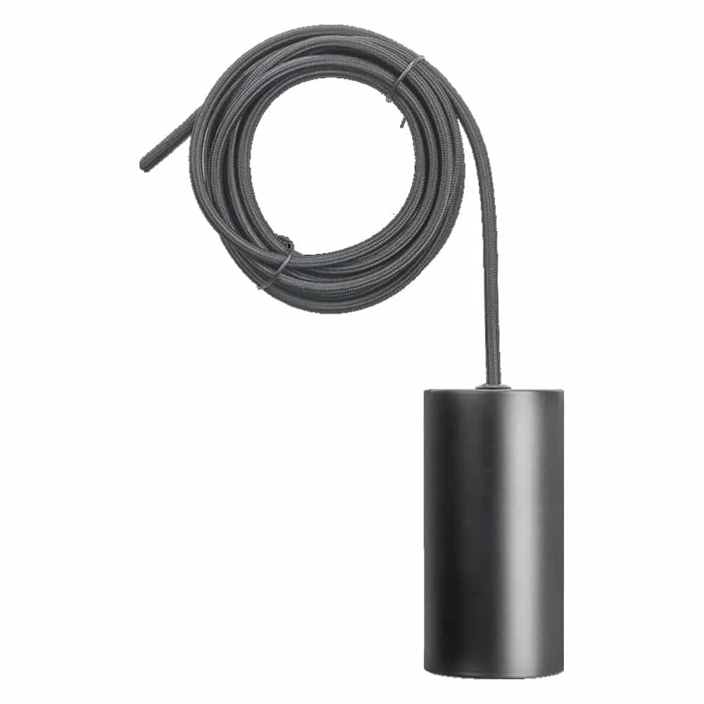 Lampupphäng Svart - Svart textilkabel 3m E27