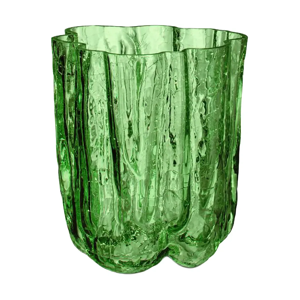 Kosta Boda Crackle Vase 12,1 cm Dunkelgrün