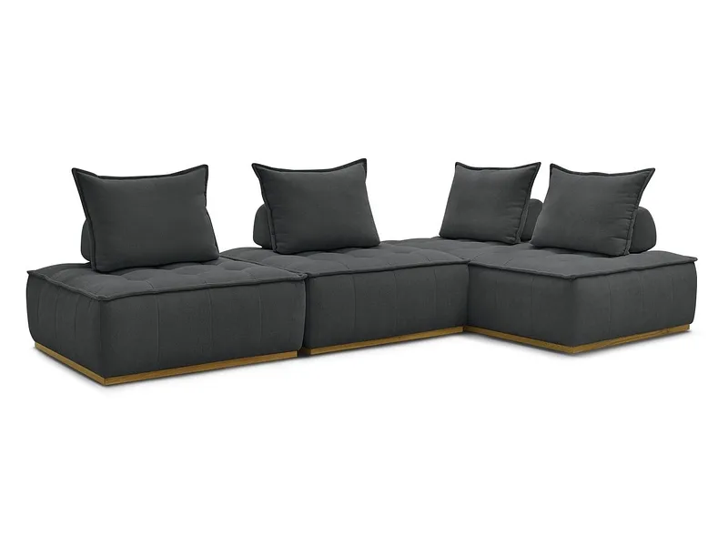 Ecksofa BOBOCHIC ELISA Stoff mit Textur dunkelgrau
