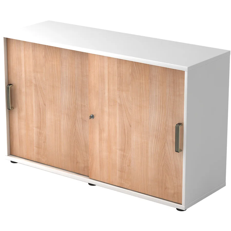 Aktenschrank Office Nussbaum Dekor, Weiss Holzwerkstoff B 120 cm H 74.8 cm