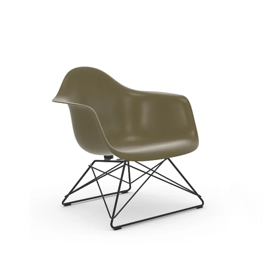 Vitra Eames fiberglass armchair LAR fåtölj Raw umber-Black