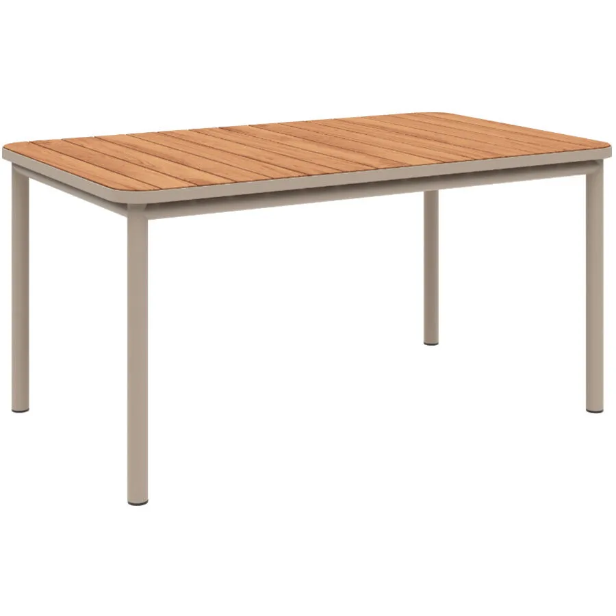SACKit Gartentisch Kirra taupe/natur Teak/Aluminium B 90 T 150 cm