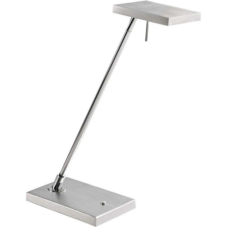 Tischlampe Christa Weiss Metall 18 cm 50 cm - Farbe: Alu. gebürstet/chrom - LED - Lichtfarbe: Warmweiss - LED Energiesparlampen