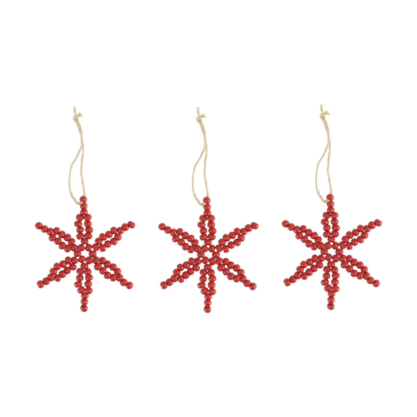 Scandi Living Craft julgranshänge snöflinga 3-pack Röd