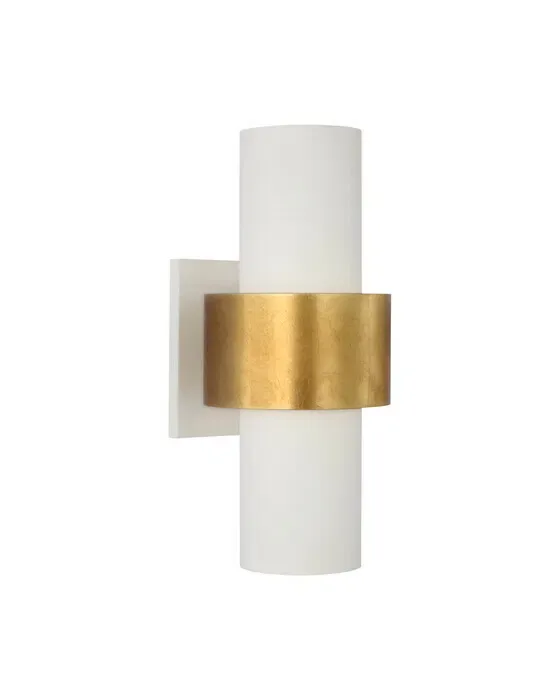 Chalmette Layered Sconce Plaster White and Gild